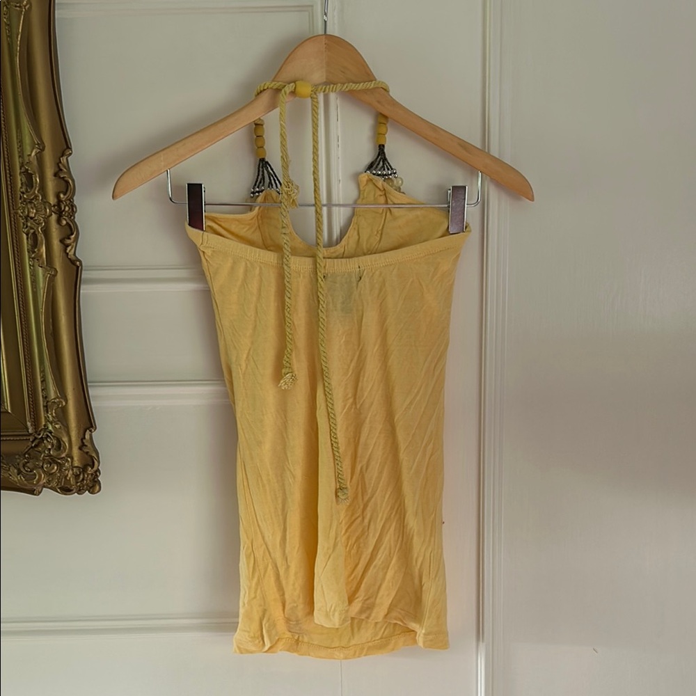 Yellow Beaded Halter Top - Picture 3 of 3